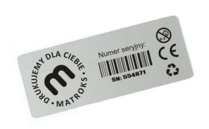 M-0011 naklejka foliowa srebrna poliestrowa (kody kreskowe)